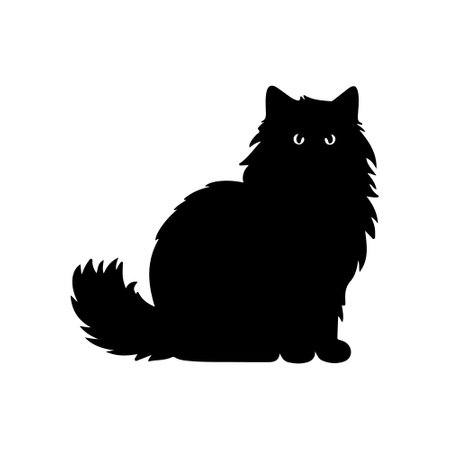 cat silhouette, vector sphinx, side view, cat breeds, pet, animals cat.のイラスト素材
