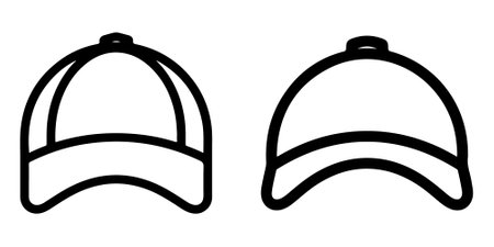 Baseball cap line icon. linear style sign for mobile concept and web design. Cap outline vector icon. Symbol, logo illustration. Vector graphicsのイラスト素材