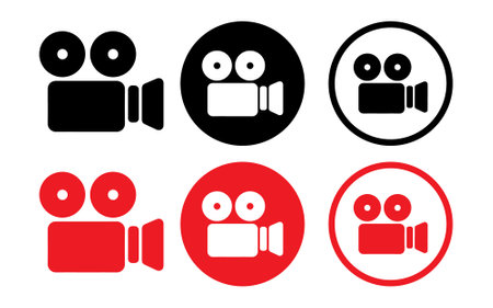Video icon set. video camera icon vector. movie sign. cinemaのイラスト素材