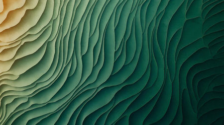 abstract background with green paper cut shapes, 3d render illustrationの素材