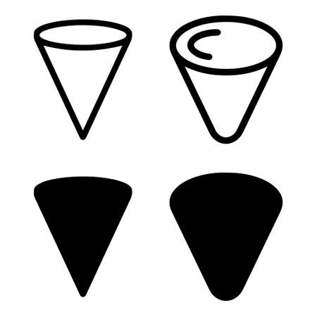 Ice cream cone icon Outline vector line symbolのイラスト素材