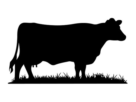 Cow animal silhouette. Vector imageのイラスト素材