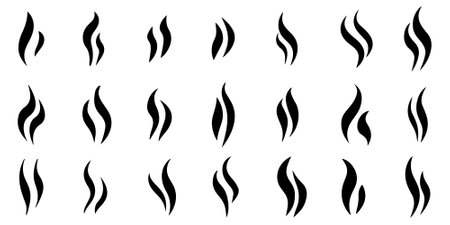 Collection Set Coffee Tea Soup Smoke Fume Logo Elementのイラスト素材