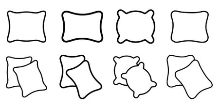 Pillow Vector Line Icon vector Illustration on white background.のイラスト素材