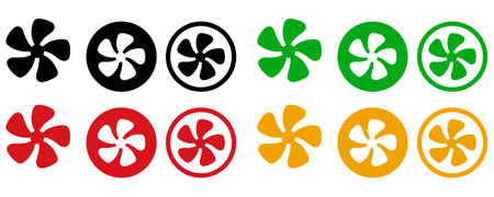 propeller icon set. fan propellers icon vector isolated on white background.のイラスト素材