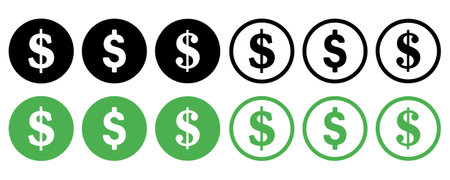 US dollar icon set vector on white background.のイラスト素材