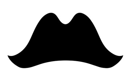 Pirate cap silhouette vector on white backgroundのイラスト素材