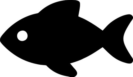 Fish icon vector isolated on white black background. Fish silhouette vectorのイラスト素材