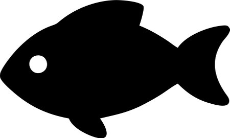 Fish icon vector isolated on white black background. Fish silhouette vectorのイラスト素材