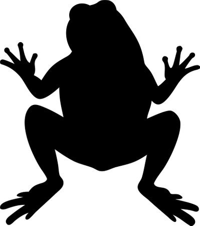 Frog silhouette vector art isolated on white backgroundのイラスト素材