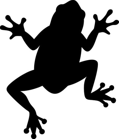 Frog silhouette vector art isolated on white backgroundのイラスト素材