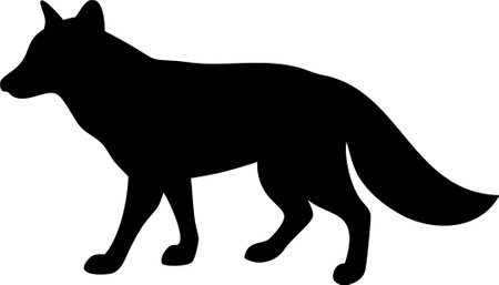 Fox Silhouette Vector Illustration on white backgroundのイラスト素材