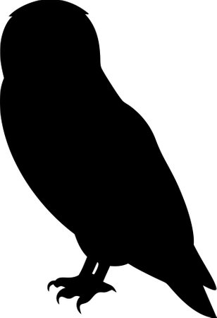 Owl silhouette vector art on white background. owl icon vectorのイラスト素材
