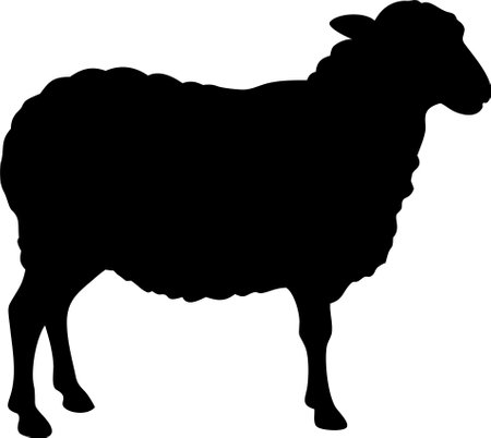 Cute sheep lamb silhouette isolated on white background. Lamb icon vector illustration design.のイラスト素材