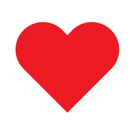 Red heart icon vector on white backgroundのイラスト素材