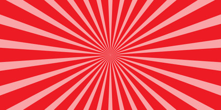 Red and white background star burst vector. Red sunburst pattern sunny background vectorのイラスト素材