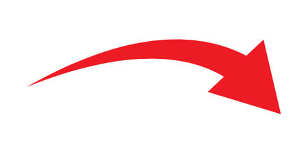 Red right direction arrow vector isolated on white backgroundのイラスト素材