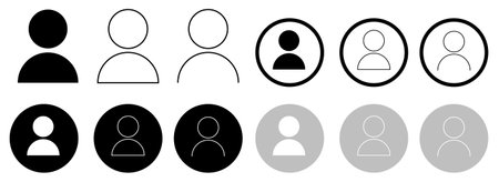 User profile vector icon set. person identity icon set vector isolated on white backgroundのイラスト素材