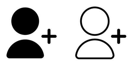 Add user icon set vector. add new people symbol. add new friend icon set vector on white backgroundのイラスト素材