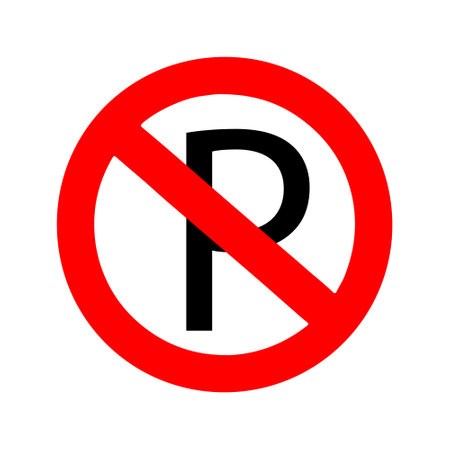 No parking sign. no parking road symbol vector on white backgroundのイラスト素材