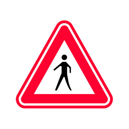 Pedestrian crossing traffic signal sign vector on white backgroundのイラスト素材