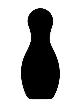 Bowling pin silhouette icon vector on white backgroundのイラスト素材