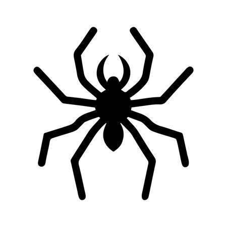 Spider insect silhouette vector on white backgroundのイラスト素材