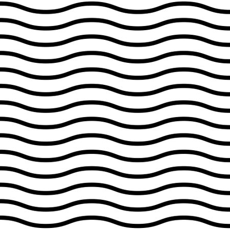 Abstract black and white wavy lines background pattern vector on white background