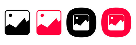 Collection of picture or photo icon vector on white backgroundのイラスト素材