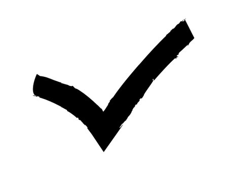 Hand-Drawn Checkmark brush stroke Symbol vector Isolated on Whiteのイラスト素材
