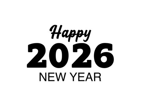 Happy 2026 New Year graphic design. Happy new year 2026 text typography illustration vector isolated...