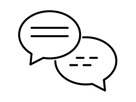 Speech bubble, message icon outline vector on white backgroundのイラスト素材