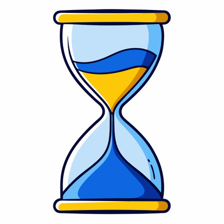 Colorful Cartoon Hourglass Illustrates the Passage of Time