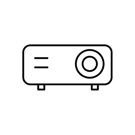 Projector line icon vector isolated on white backgroundのイラスト素材