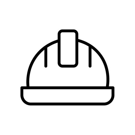 Simple Vector Illustration of a Safety Hard Hat icon vector on white backgroundのイラスト素材