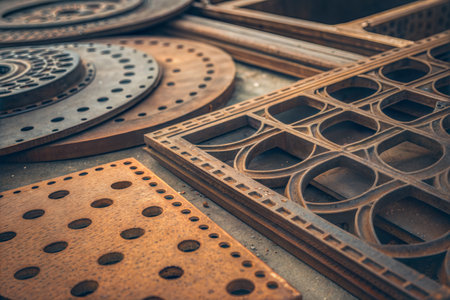 Woodworking tools and materials for the manufacture of furniture, close-upの写真素材