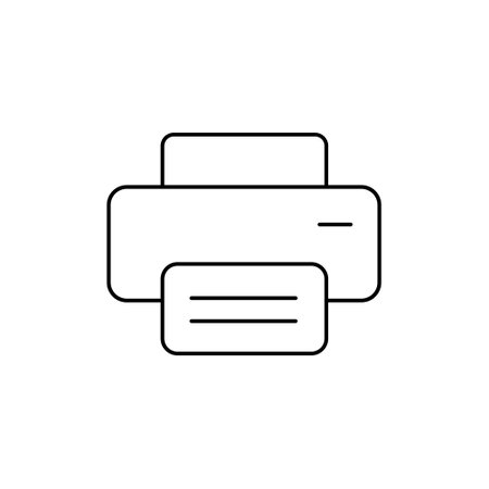 Printer line icon vector illustration on white background