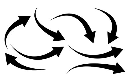 Directional arrow icon set vector on white background. black white arrow symbol vector illustration...