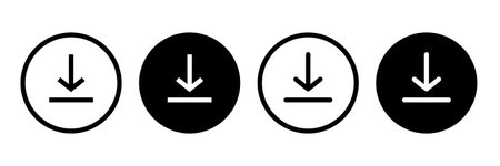 Download icon set. Download button Collection. Download file symbol vectorのイラスト素材