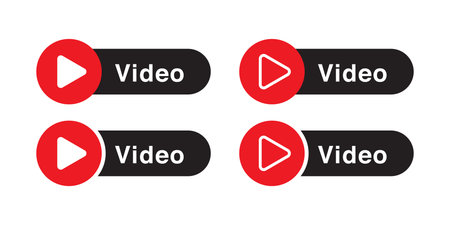 Video play button symbol for ui,ux design element vectorのイラスト素材