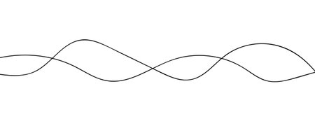 Wavy curve line abstract vector illustration. visual flow for design elementのイラスト素材