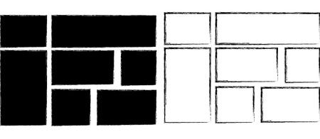 Rectangular grunge vector background. paint brush grunge shape collection. vector illustration