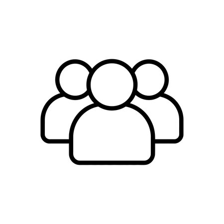 This image is a simple icon representing a group of people. It is a common symbol used to denote teams, communities, or any collection of individuals working together.のイラスト素材