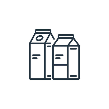 Vector art of milk and juice carton box line iconのイラスト素材