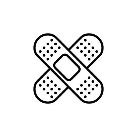 Vector art of two crossed adhesive bandagesのイラスト素材