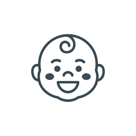 Vector art of cute baby face for childhoodのイラスト素材
