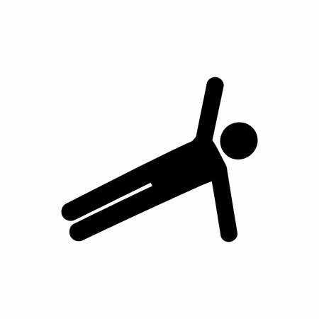 Stick figure doing a side plank exercise isolated onのイラスト素材