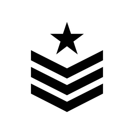 Military rank insignia featuring a star and chevrons, symbolizing leadership and authorityのイラスト素材