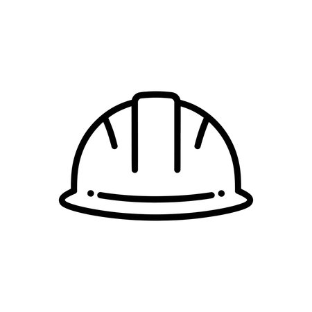 A simple line drawing of a hard hat, ideal for construction or safety conceptsのイラスト素材