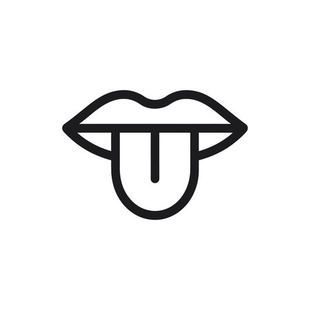 A modern, bold icon of lips and tongue for design projects and creative applications.のイラスト素材